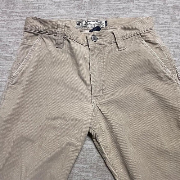 American Eagle Women's Beige Corduroy Flare Pants Size 2 100% Cotton AE Y2K - Picture 5 of 7